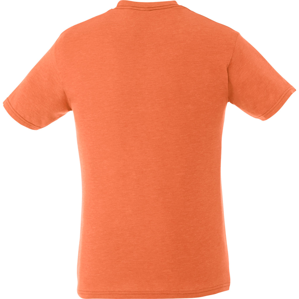 Bodie Crew Neck Short Sleeve Tee for Men Embroidery - Orange Heather - Back Flat