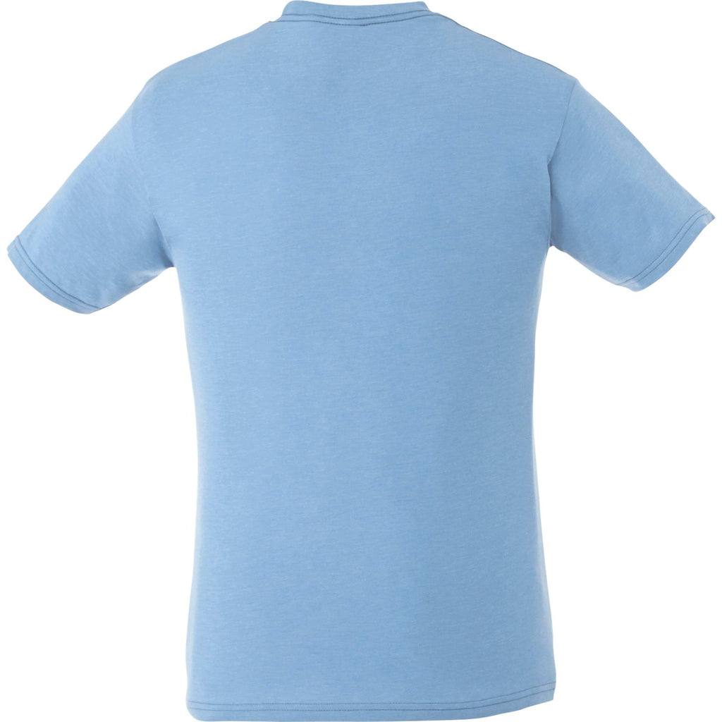 Bodie Crew Neck Short Sleeve Tee for Men Embroidery - Sky Heather - Back Flat