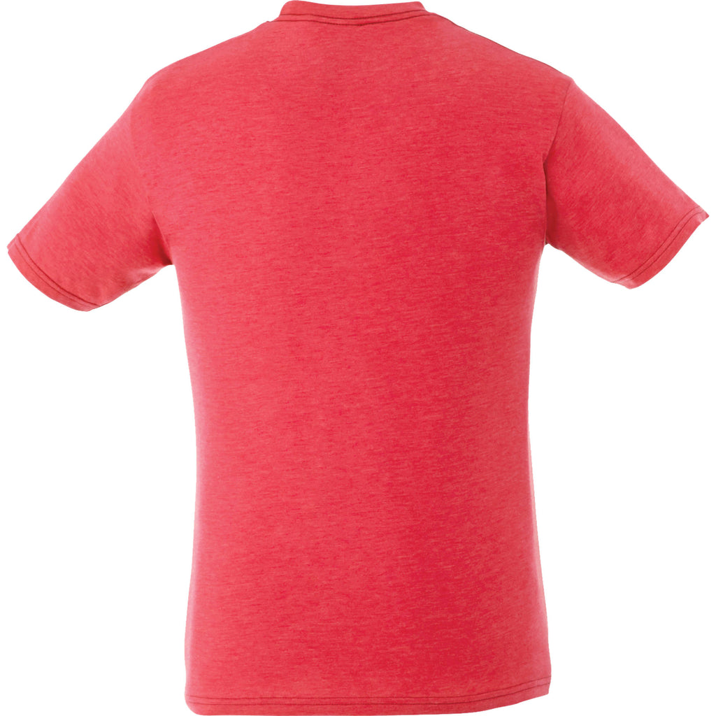 Bodie Crew Neck Short Sleeve Tee for Men Embroidery - Team Red Heather - Back Flat