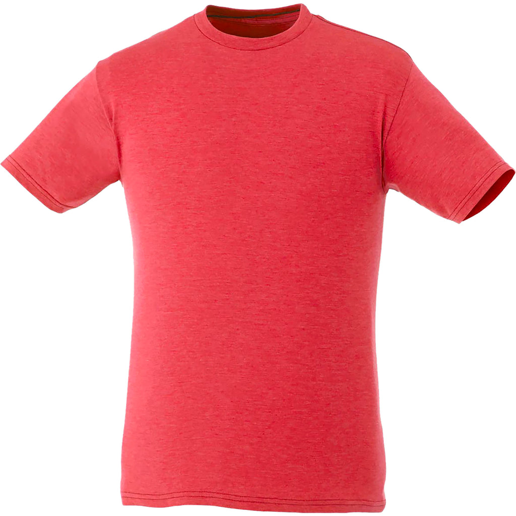 Bodie Crew Neck Short Sleeve Tee for Men Embroidery - Team Red Heather - Front