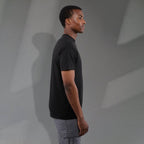 Bodie Crew Neck Short Sleeve Tee for Men Transfer - Black - Right Side On Model