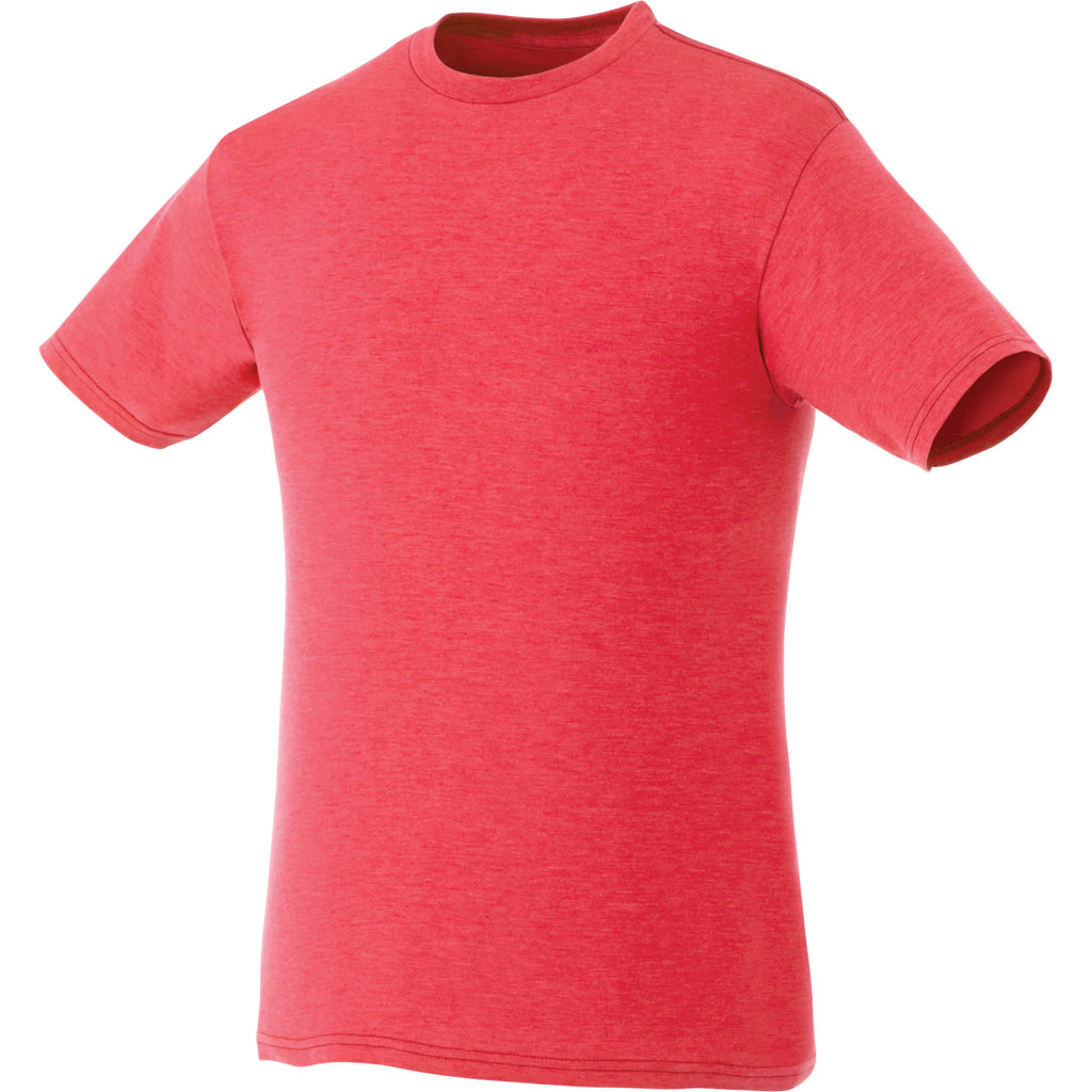 Bodie Crew Neck Short Sleeve Tee for Men Transfer - Team Red Heather - Front Flat