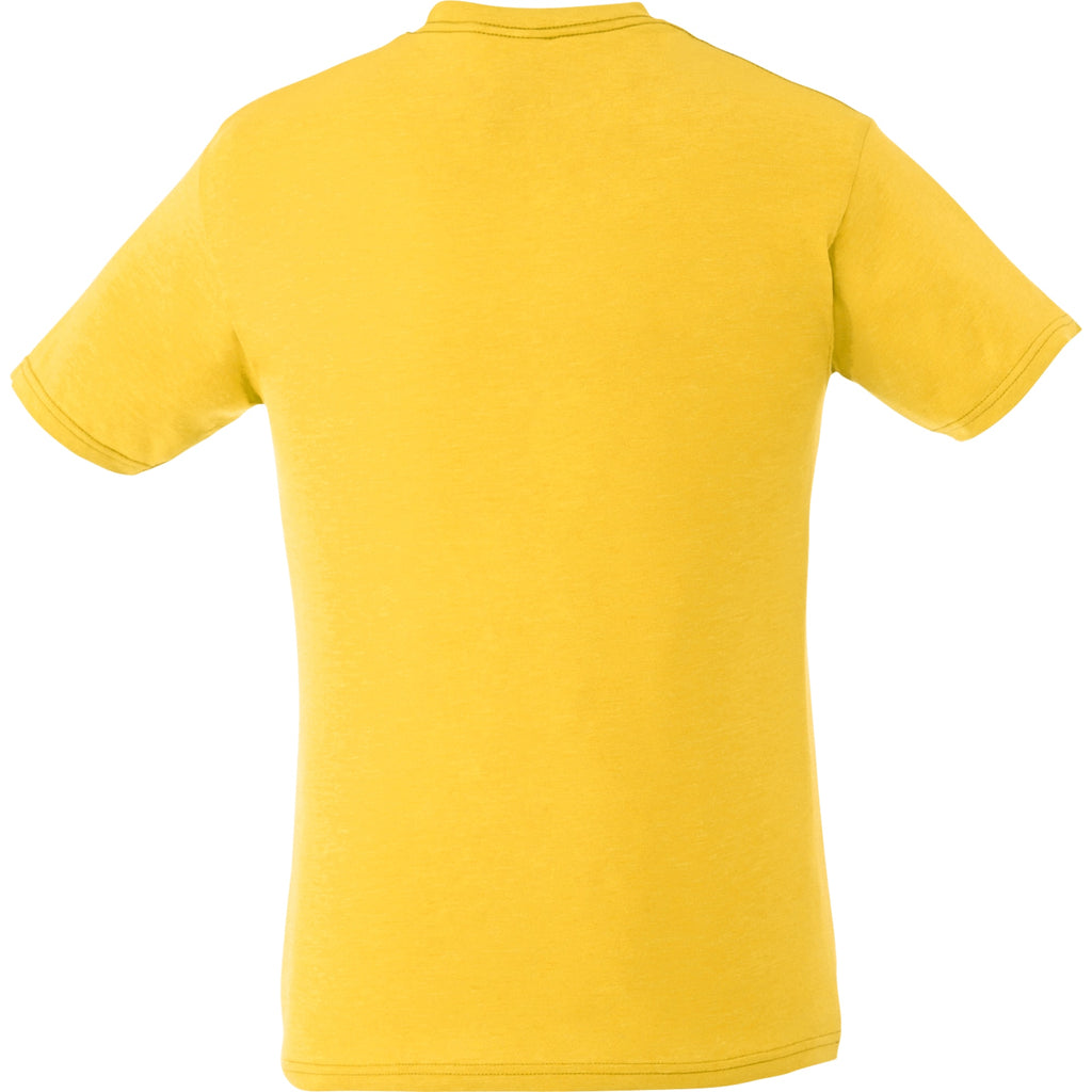 Bodie Crew Neck Short Sleeve Tee for Men Transfer - Yellow Heather - Back Flat