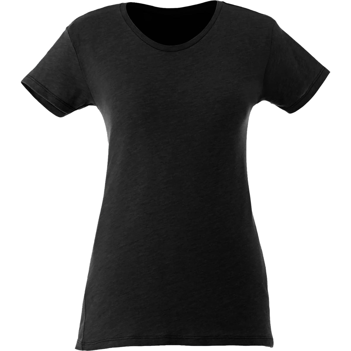 Bodie Crew Neck Tee with Chainstitch Collar for Women Transfer - Black - Front