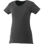 Bodie Crew Neck Tee with Chainstitch Collar for Women Transfer - Heather Dark Charcoal - Front Flat