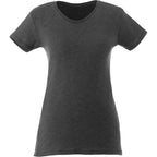 Bodie Crew Neck Tee with Chainstitch Collar for Women Transfer - Heather Dark Charcoal - Front