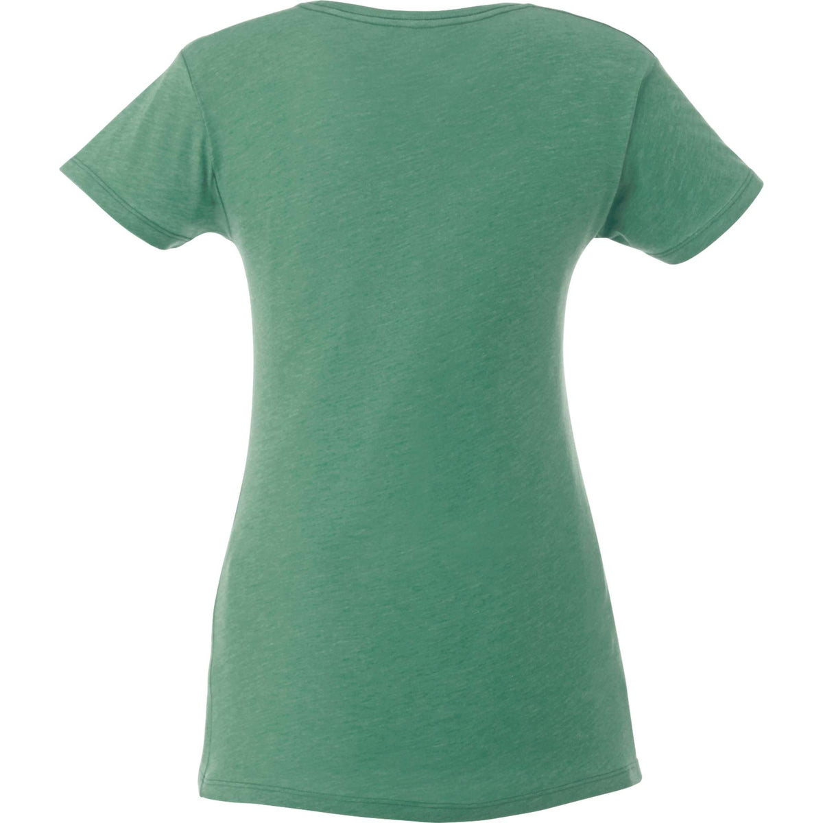 Bodie Crew Neck Tee with Chainstitch Collar for Women Transfer - Kelly Heather - Back Flat