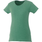 Bodie Crew Neck Tee with Chainstitch Collar for Women Transfer - Kelly Heather - Front Flat