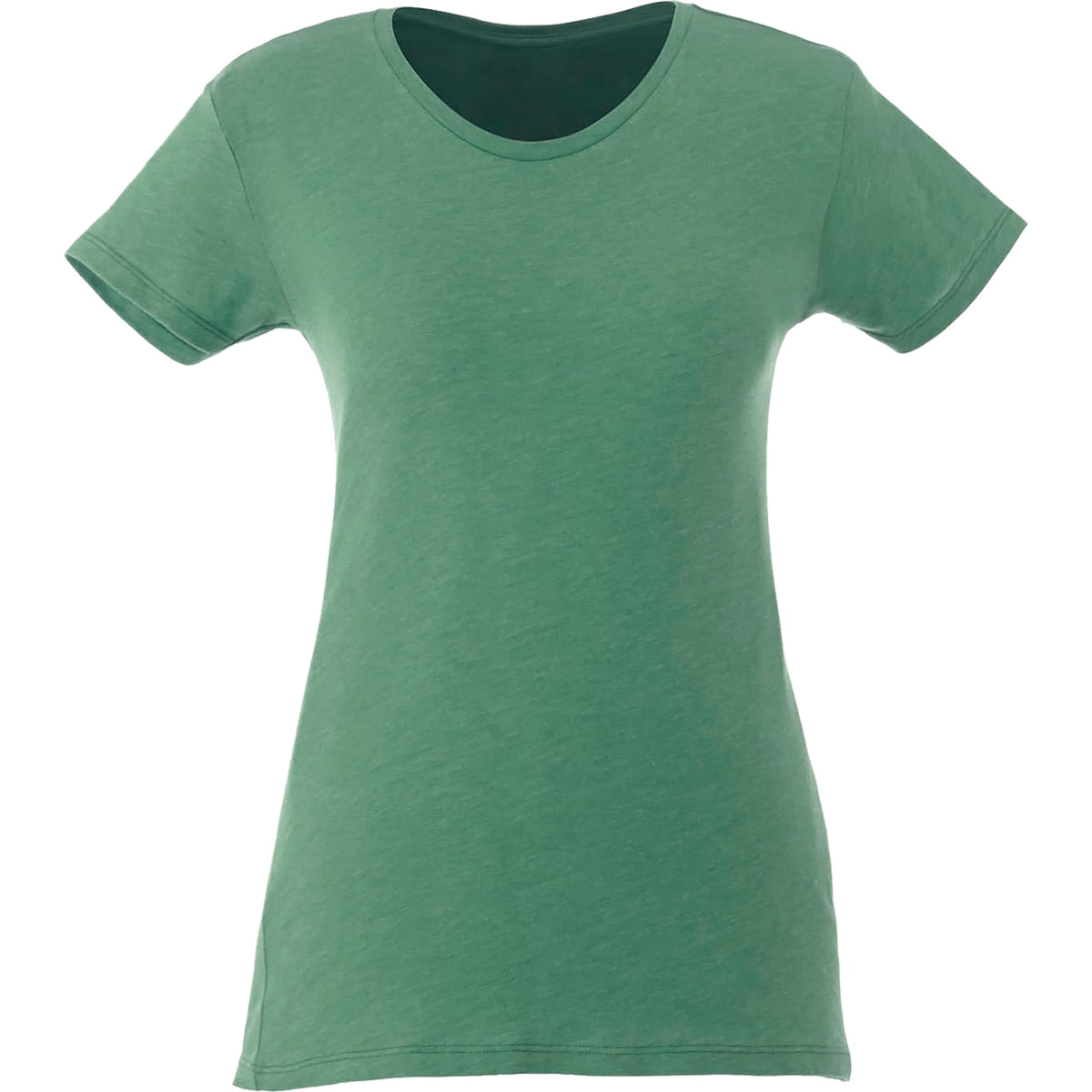 Bodie Crew Neck Tee with Chainstitch Collar for Women Transfer - Kelly Heather - Front