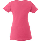 Bodie Crew Neck Tee with Chainstitch Collar for Women Transfer - Magenta Heather - Flat 2