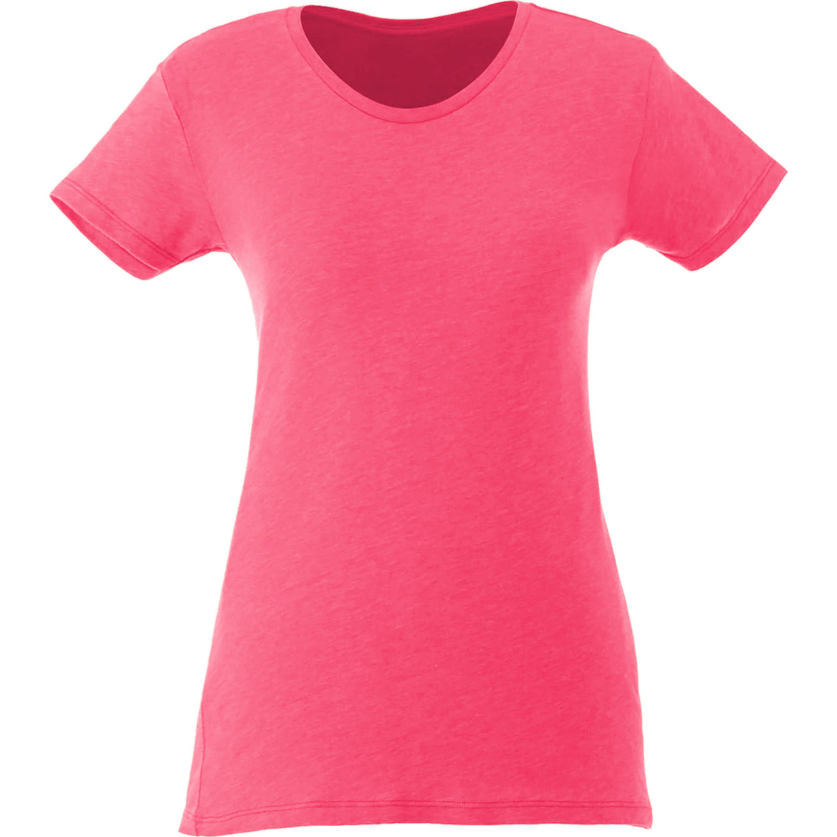 Bodie Crew Neck Tee with Chainstitch Collar for Women Transfer - Magenta Heather - Front