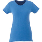 Bodie Crew Neck Tee with Chainstitch Collar for Women Transfer - New Royal Heather - Front