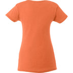 Bodie Crew Neck Tee with Chainstitch Collar for Women Transfer - Orange Heather - Back Flat
