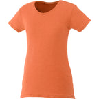 Bodie Crew Neck Tee with Chainstitch Collar for Women Transfer - Orange Heather - Front Flat