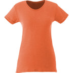 Bodie Crew Neck Tee with Chainstitch Collar for Women Transfer - Orange Heather - Front