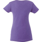 Bodie Crew Neck Tee with Chainstitch Collar for Women Transfer - Purple Heather - Back Flat