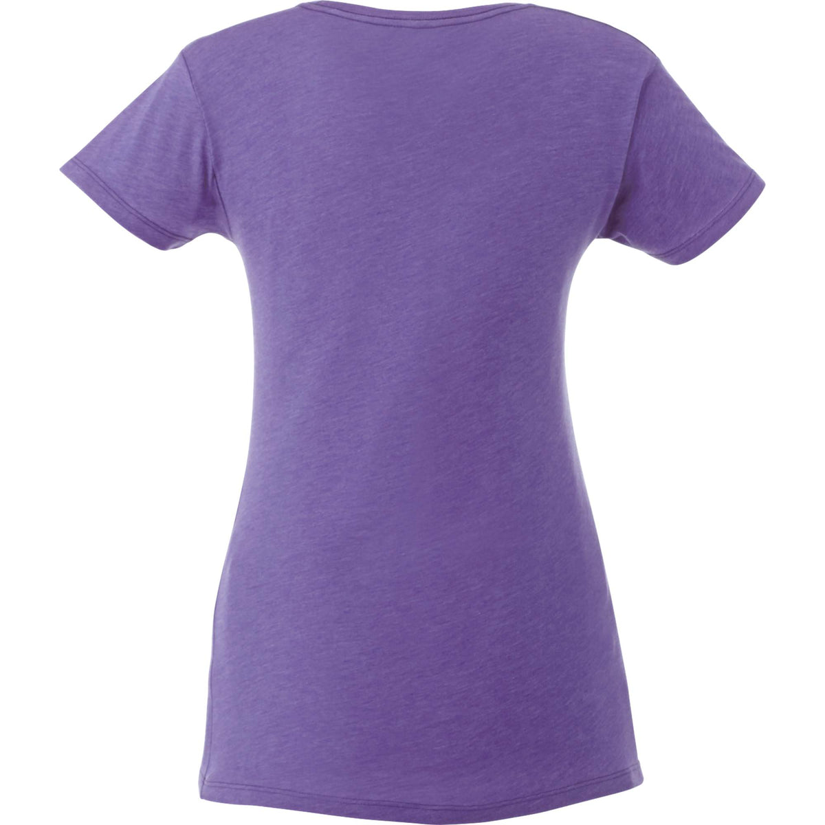 Bodie Crew Neck Tee with Chainstitch Collar for Women Transfer - Purple Heather - Back Flat