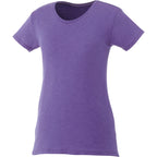 Bodie Crew Neck Tee with Chainstitch Collar for Women Transfer - Purple Heather - Front Flat