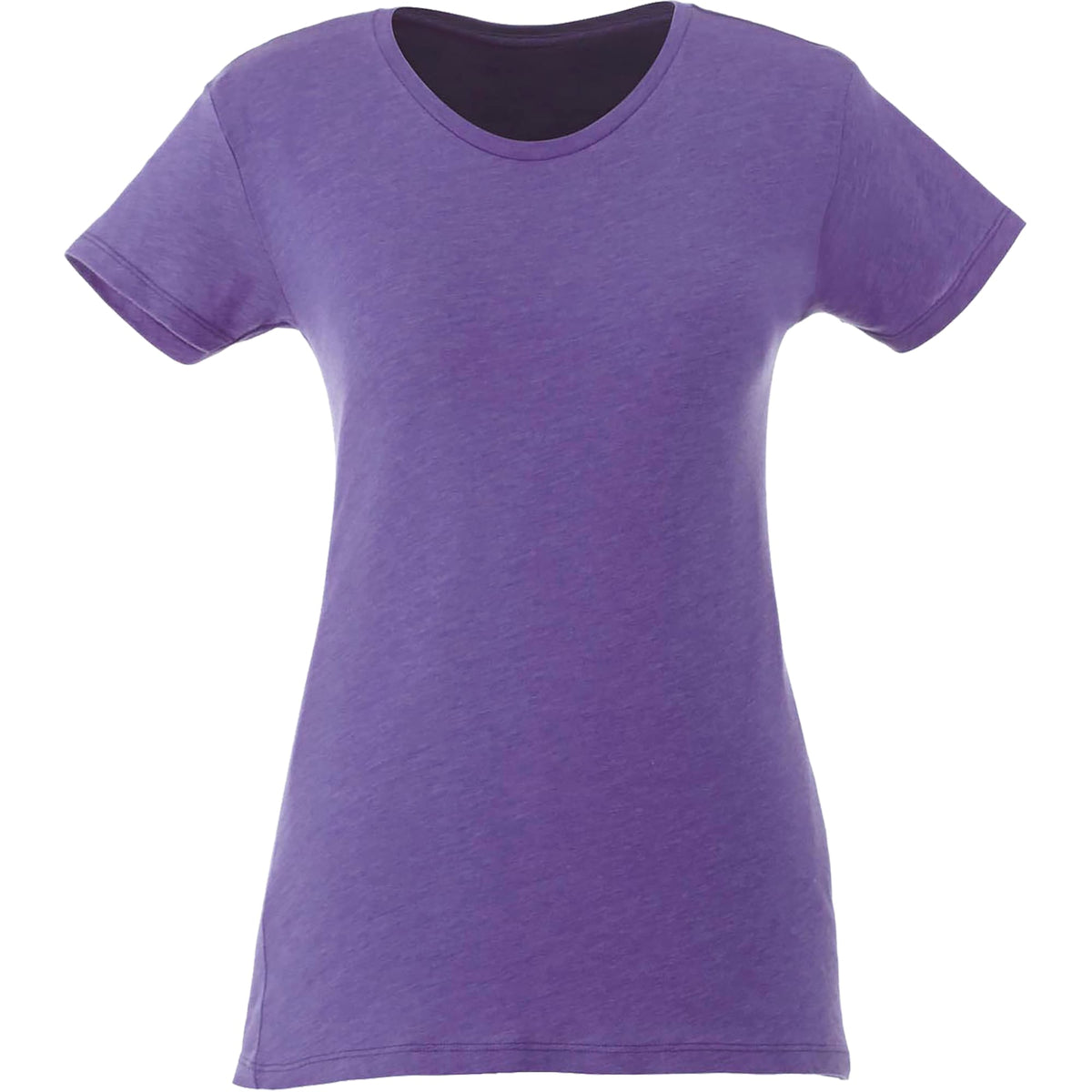 Bodie Crew Neck Tee with Chainstitch Collar for Women Transfer - Purple Heather - Front