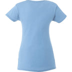 Bodie Crew Neck Tee with Chainstitch Collar for Women Transfer - Sky Heather - Back Flat