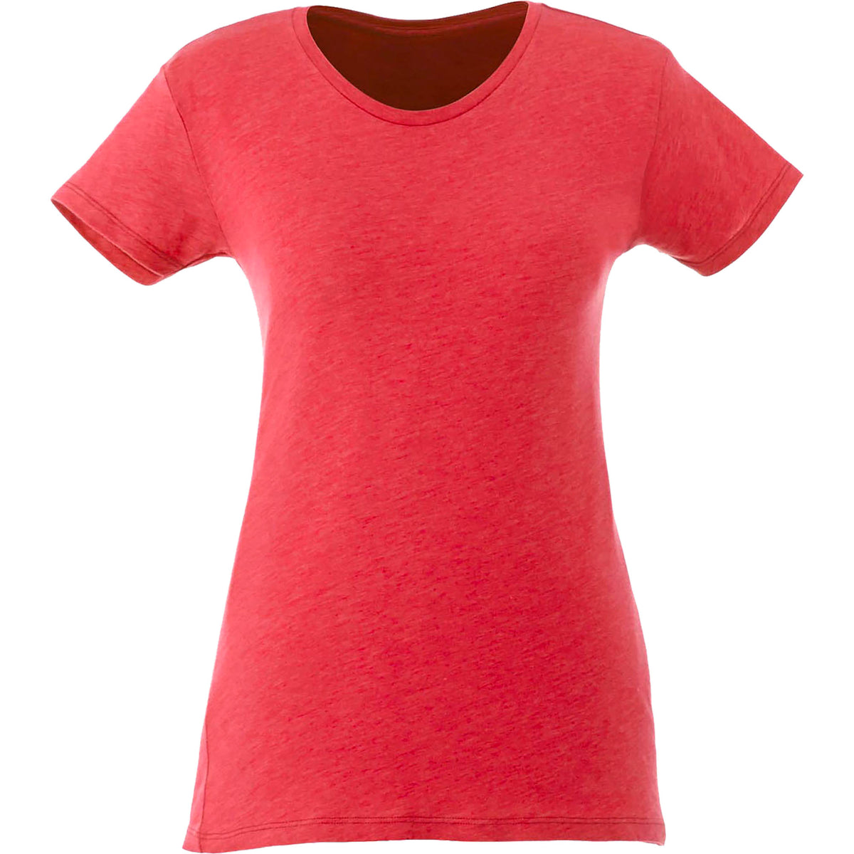 Bodie Crew Neck Tee with Chainstitch Collar for Women Transfer - Team Red Heather - Front