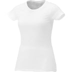 Bodie Crew Neck Tee with Chainstitch Collar for Women Transfer - White - Front Flat