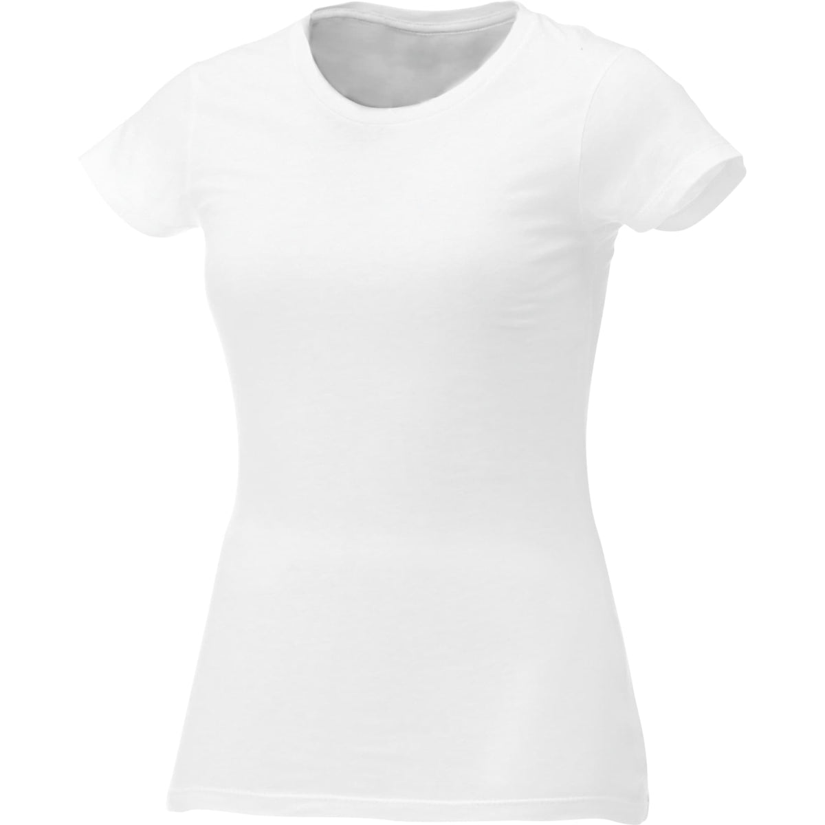 Bodie Crew Neck Tee with Chainstitch Collar for Women Transfer - White - Front Flat
