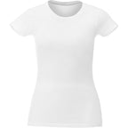 Bodie Crew Neck Tee with Chainstitch Collar for Women Transfer - White - Front