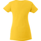 Bodie Crew Neck Tee with Chainstitch Collar for Women Transfer - Yellow Heather - Back Flat