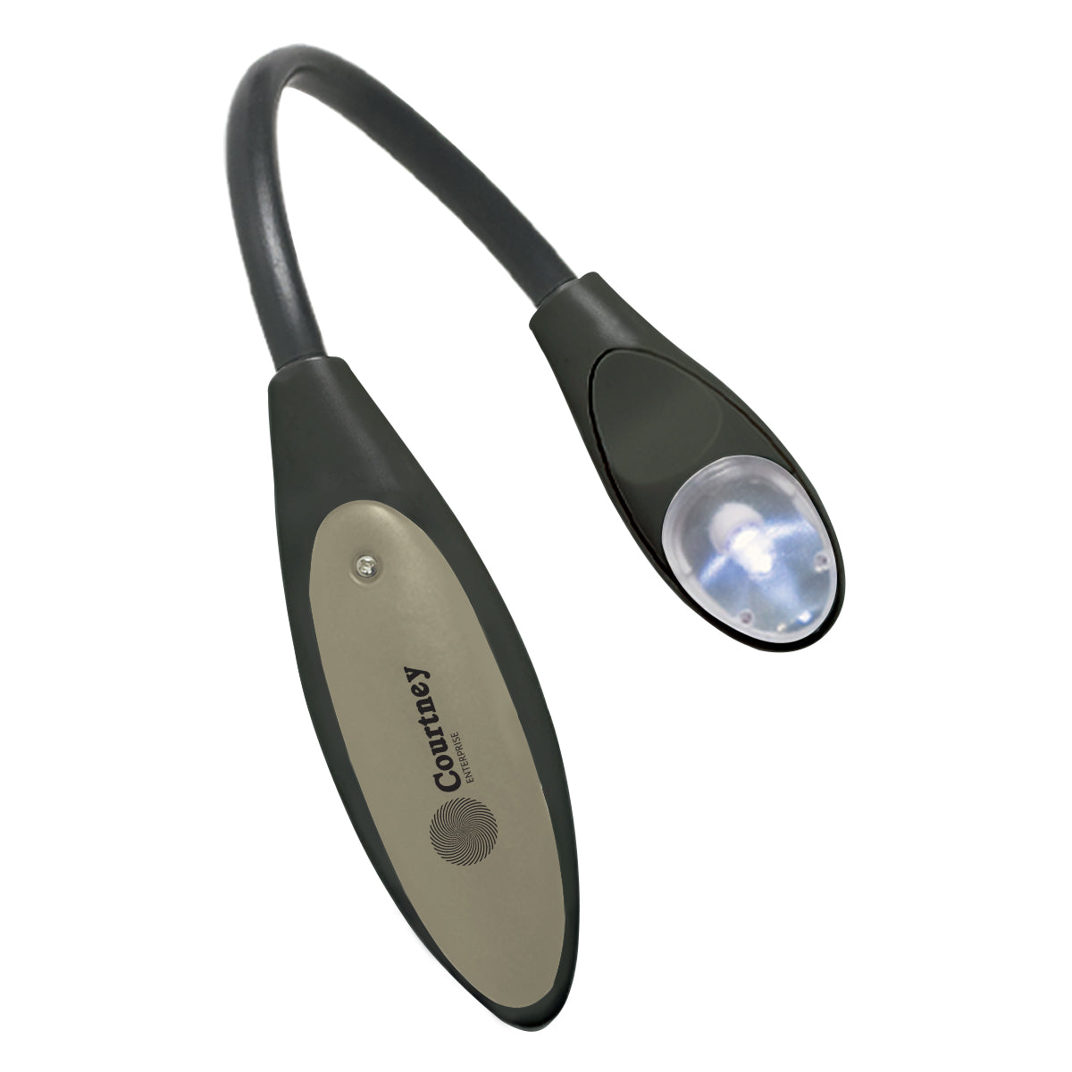 Book Light That Bends - Black With Gray - Pad Print