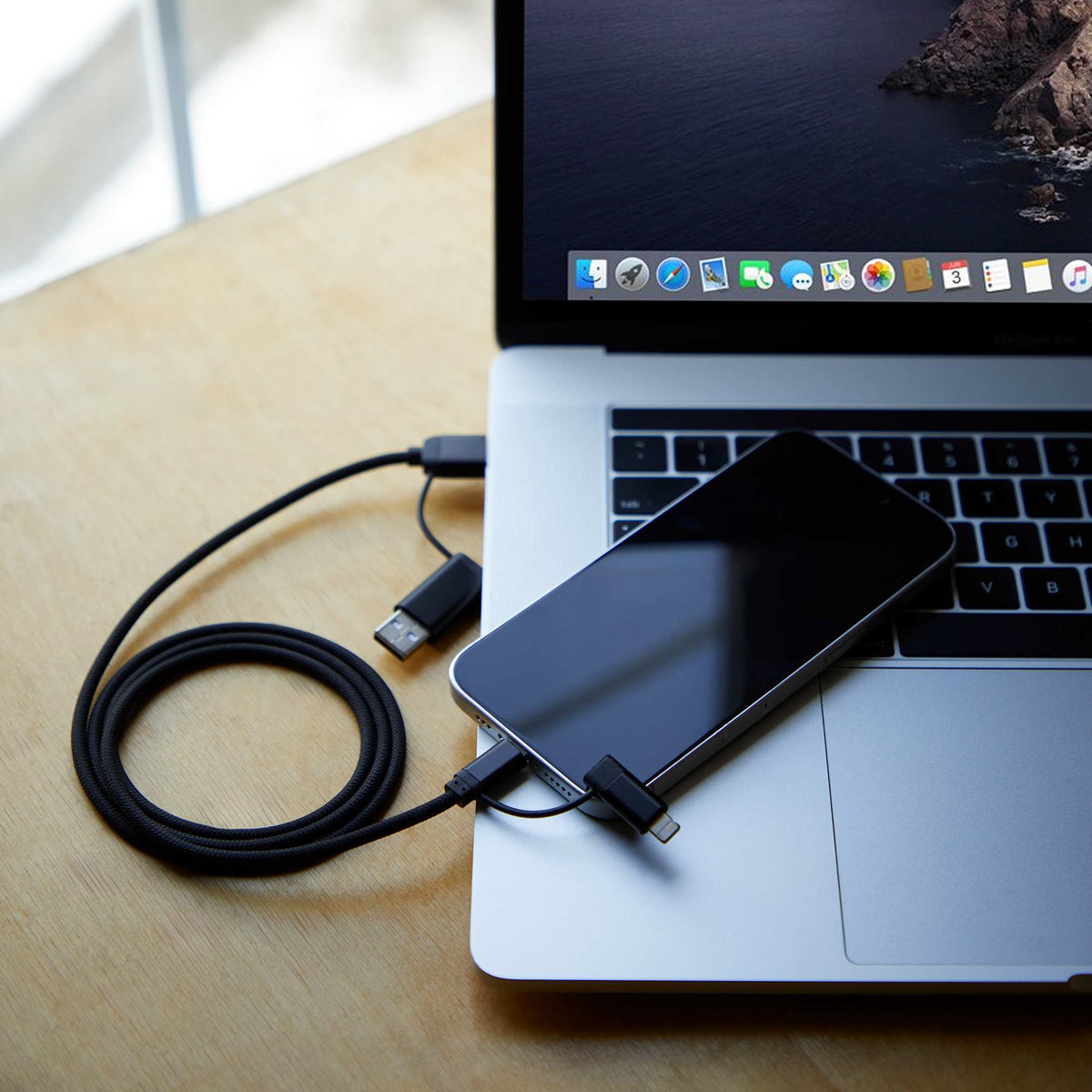 Boost 5-in-1 Laptop Charging Cable, 65W - Black - Propped Reshoot