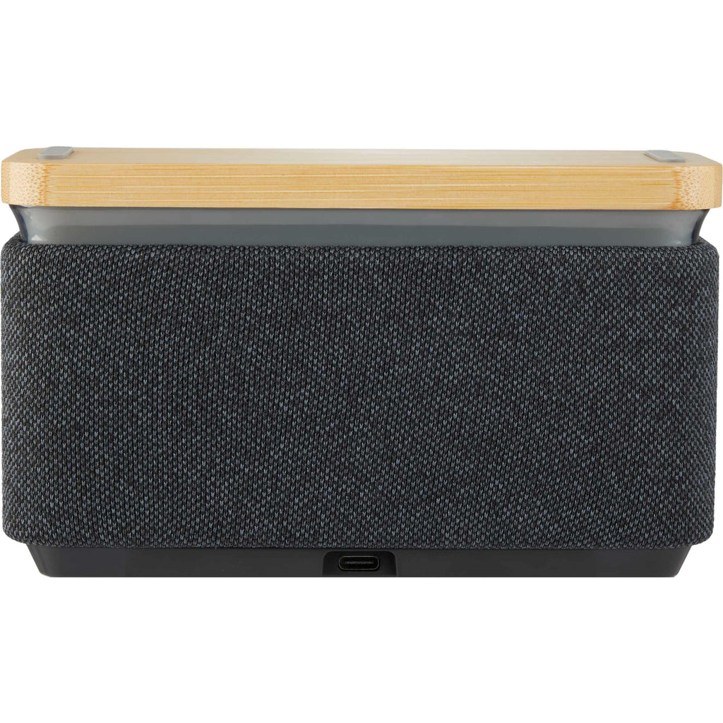 Boost Bamboo and Fabric Speaker with Wireless Charger Full Color - Natural/Gray - Back