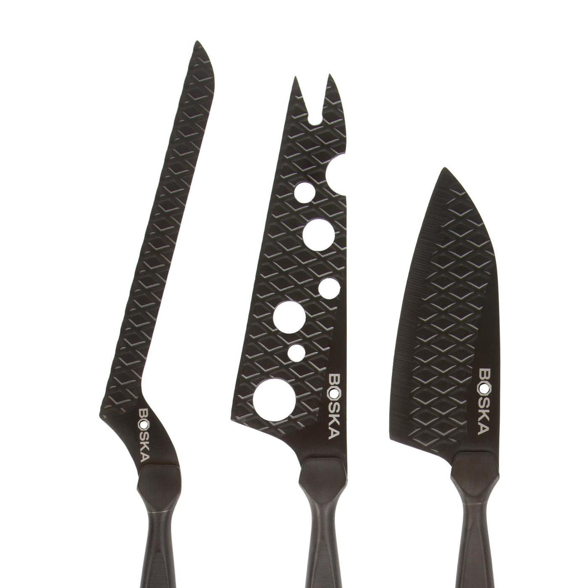 Boska Monaco Cheese Knife Set with Leather Case, Black Laser Engraving - Black - View 8