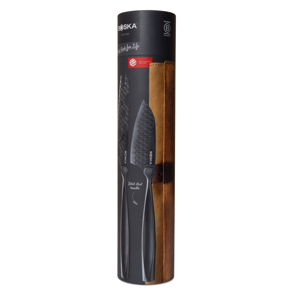 Boska Monaco Cheese Knife Set with Leather Case, Black Laser Engraving - Black - View 9