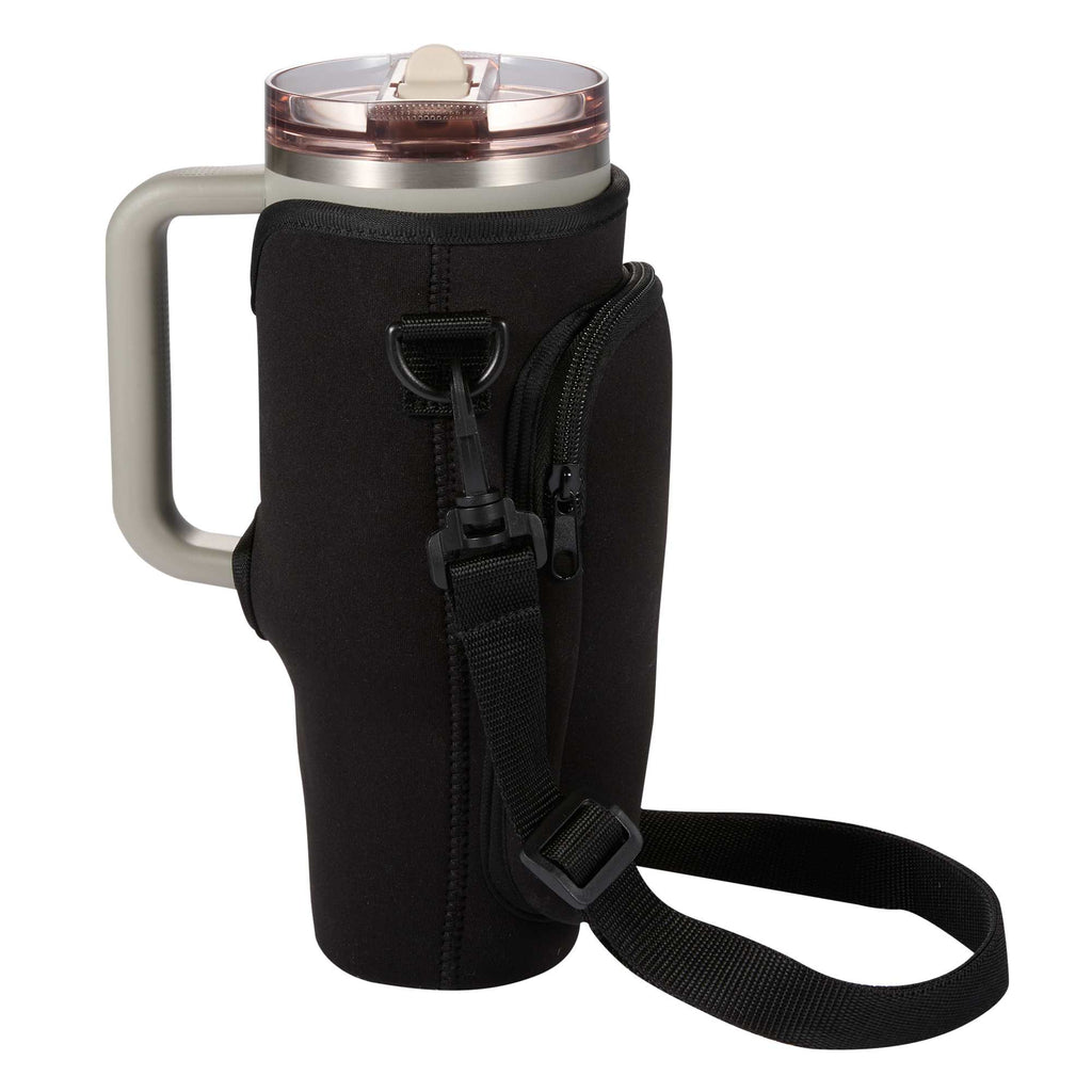 Bottle Buddy Neoprene Sling for 40 oz Tumblers Transfer - Black - Right Angle
