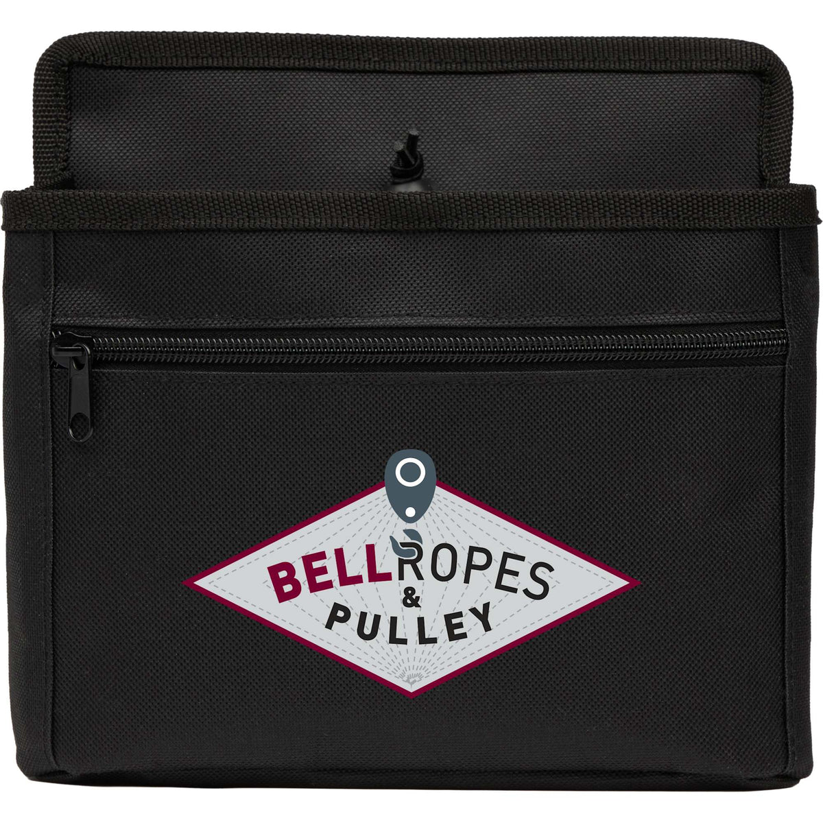 Bottle Buddy Two-Drink Carrier with Trolley Sleeve Embroidery - Black - Front