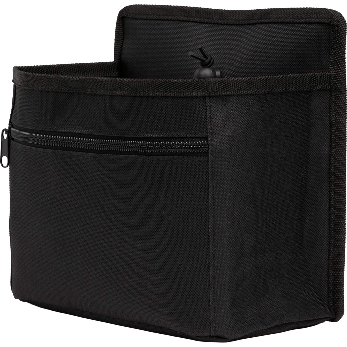 Bottle Buddy Two-Drink Carrier with Trolley Sleeve Embroidery - Black - Left Angle