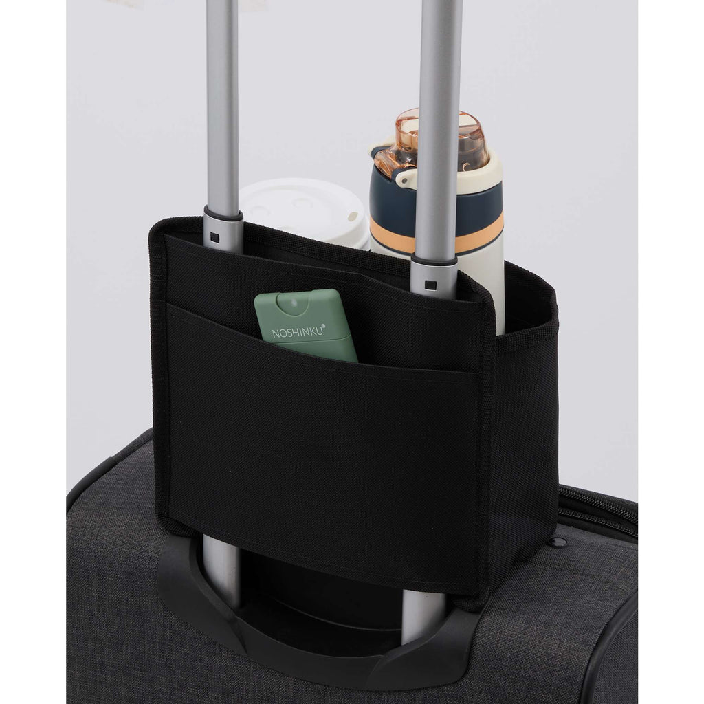 Bottle Buddy Two-Drink Carrier with Trolley Sleeve Embroidery - Black - Propped