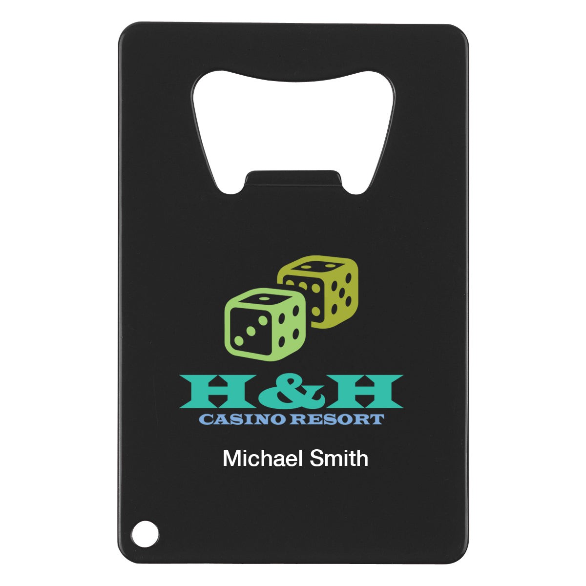 Bottle Opener Shaped Like a Credit Card - Black - Full Color