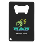 Bottle Opener Shaped Like a Credit Card - Black - Full Color