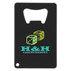 Bottle Opener Shaped Like a Credit Card - Black - Full Color
