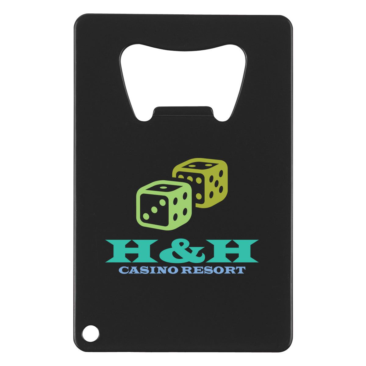 Bottle Opener Shaped Like a Credit Card - Black - Full Color
