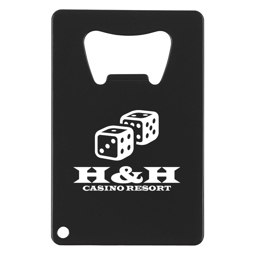 Bottle Opener Shaped Like a Credit Card - Black - Silk Screen
