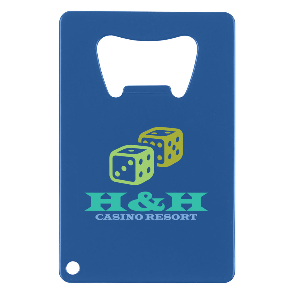 Bottle Opener Shaped Like a Credit Card - Blue - Full Color