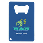 Bottle Opener Shaped Like a Credit Card - Blue - Full Color