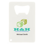 Bottle Opener Shaped Like a Credit Card - White - Full Color