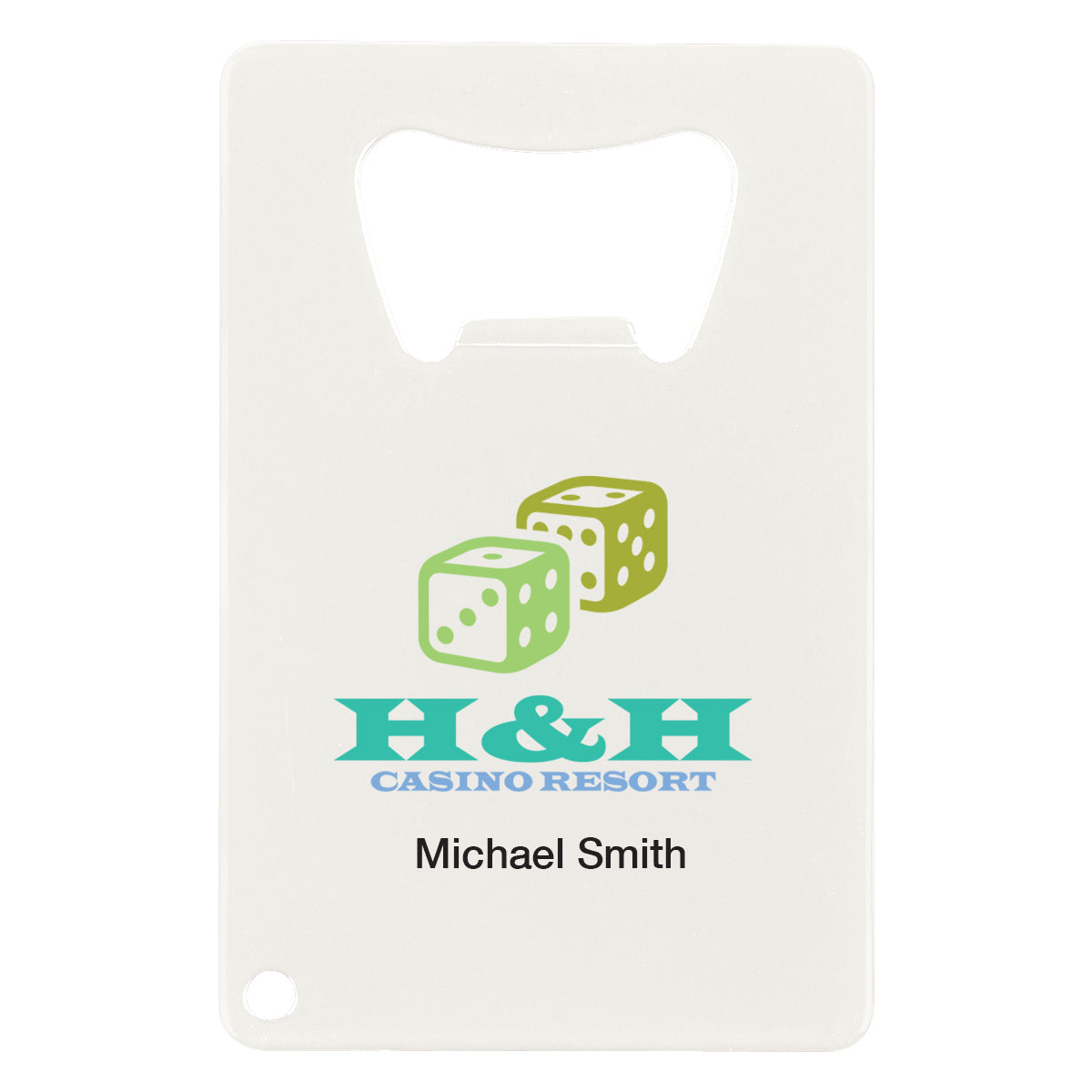 Bottle Opener Shaped Like a Credit Card - White - Full Color