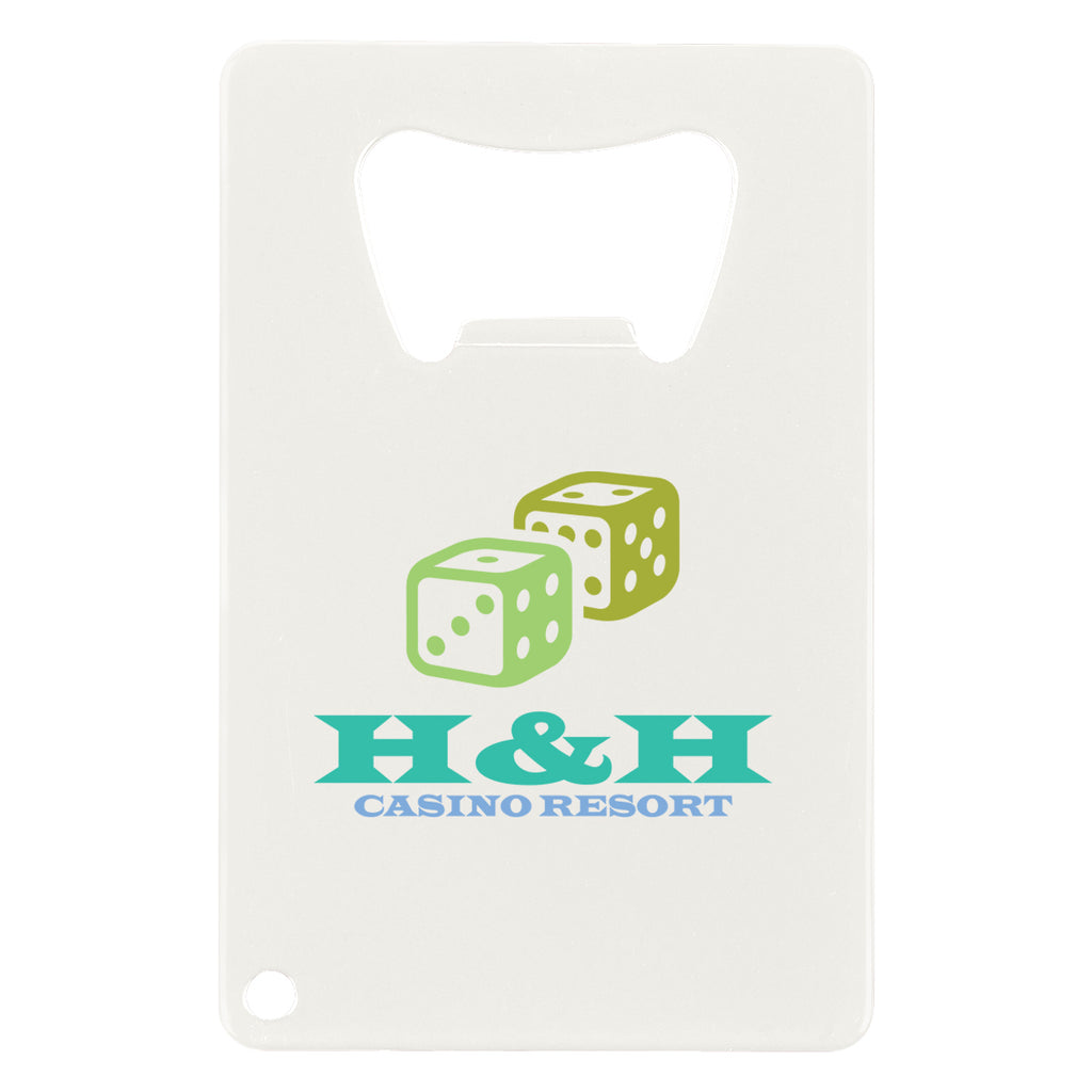 Bottle Opener Shaped Like a Credit Card - White - Full Color