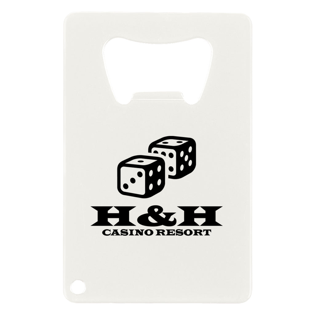 Bottle Opener Shaped Like a Credit Card - White - Silk Screen