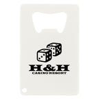 Bottle Opener Shaped Like a Credit Card - White - Silk Screen